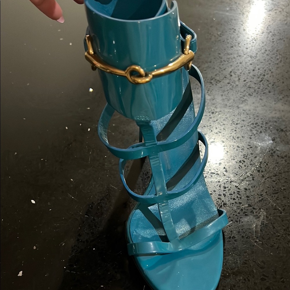 Elegant Blue Strappy Women's Sandals